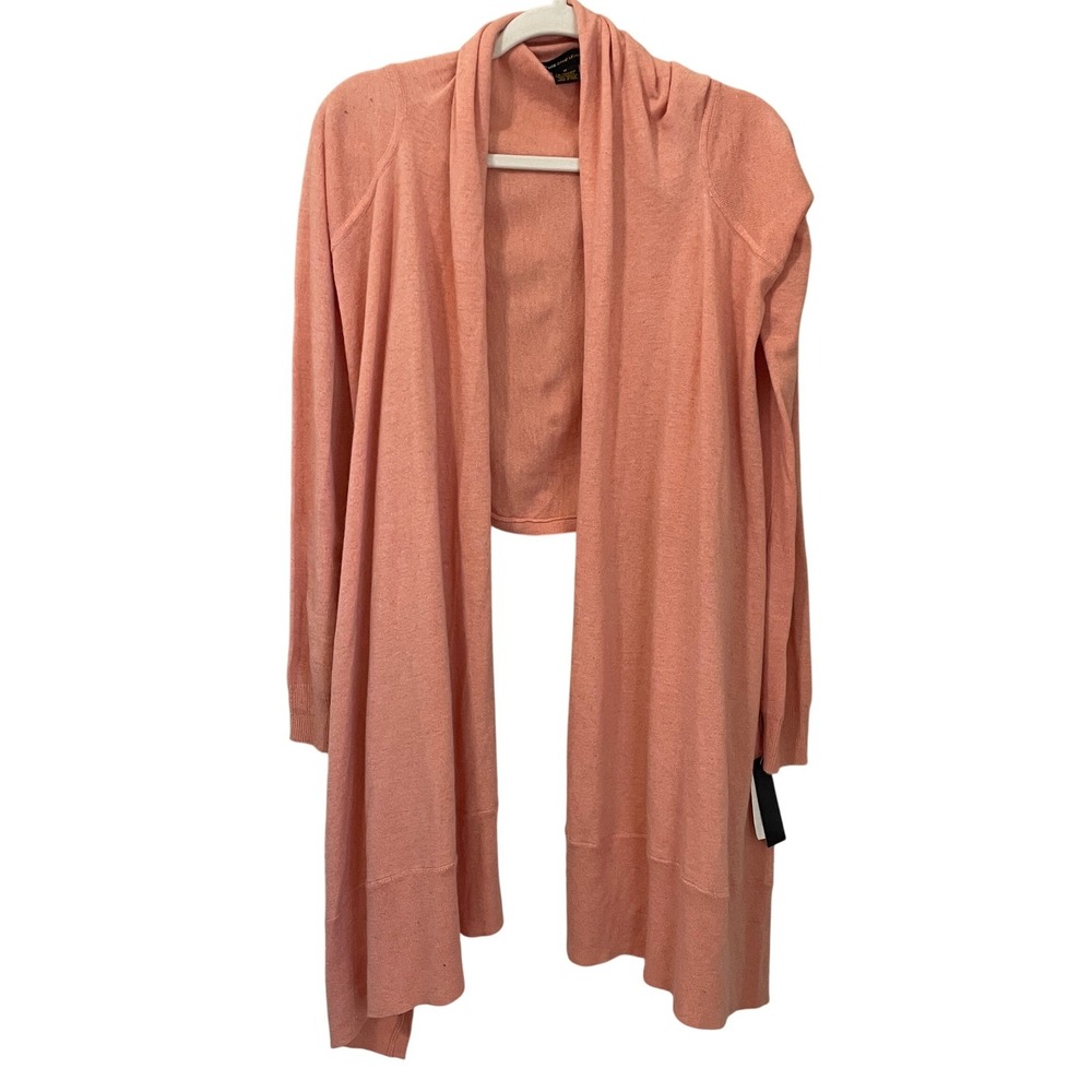 Grace Dane Lewis Size M Open Hi Lo Cardigan Pean Cashmere Angora Lambswool Blend
